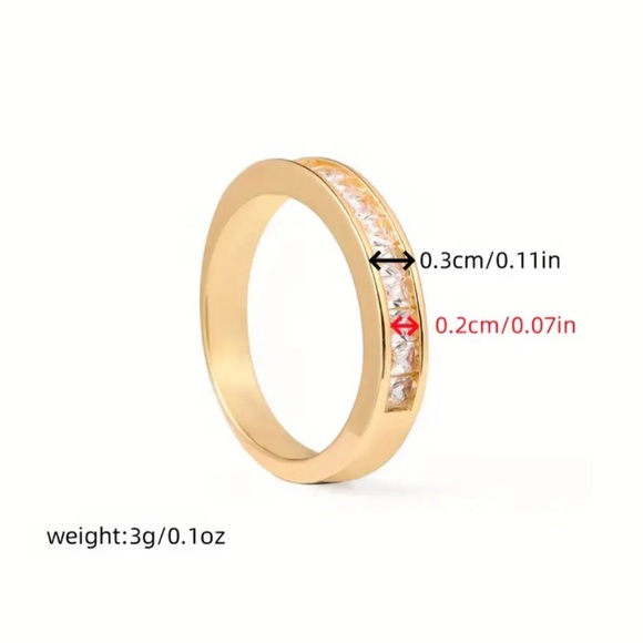 Simplicity Elegant Embellished With Zircon Personalized Ring - Picture 3 of 5